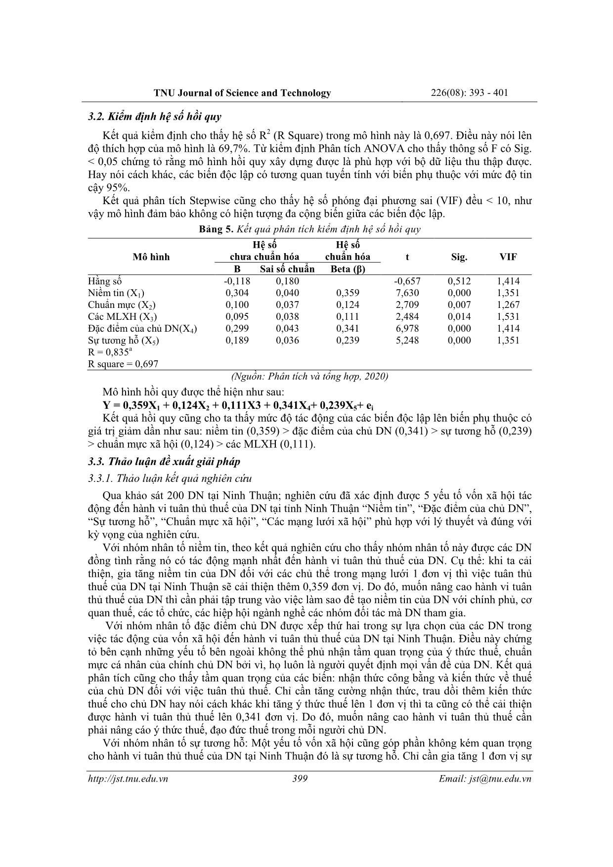 Impacts of social capital on the tax compliance behavior of enterprises in Ninh Thuan province trang 7