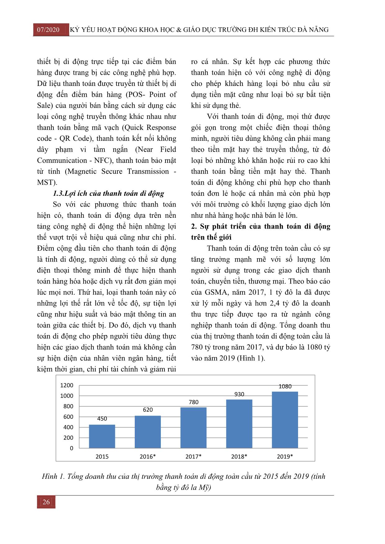 Thanh toán di động - Tiềm năng phát triển tại thị trường Việt Nam và ứng dụng trong đào tạo sinh viên ngành tài chính ngân hàng tại trường Đại học Kiến trúc Đà Nẵng trang 2