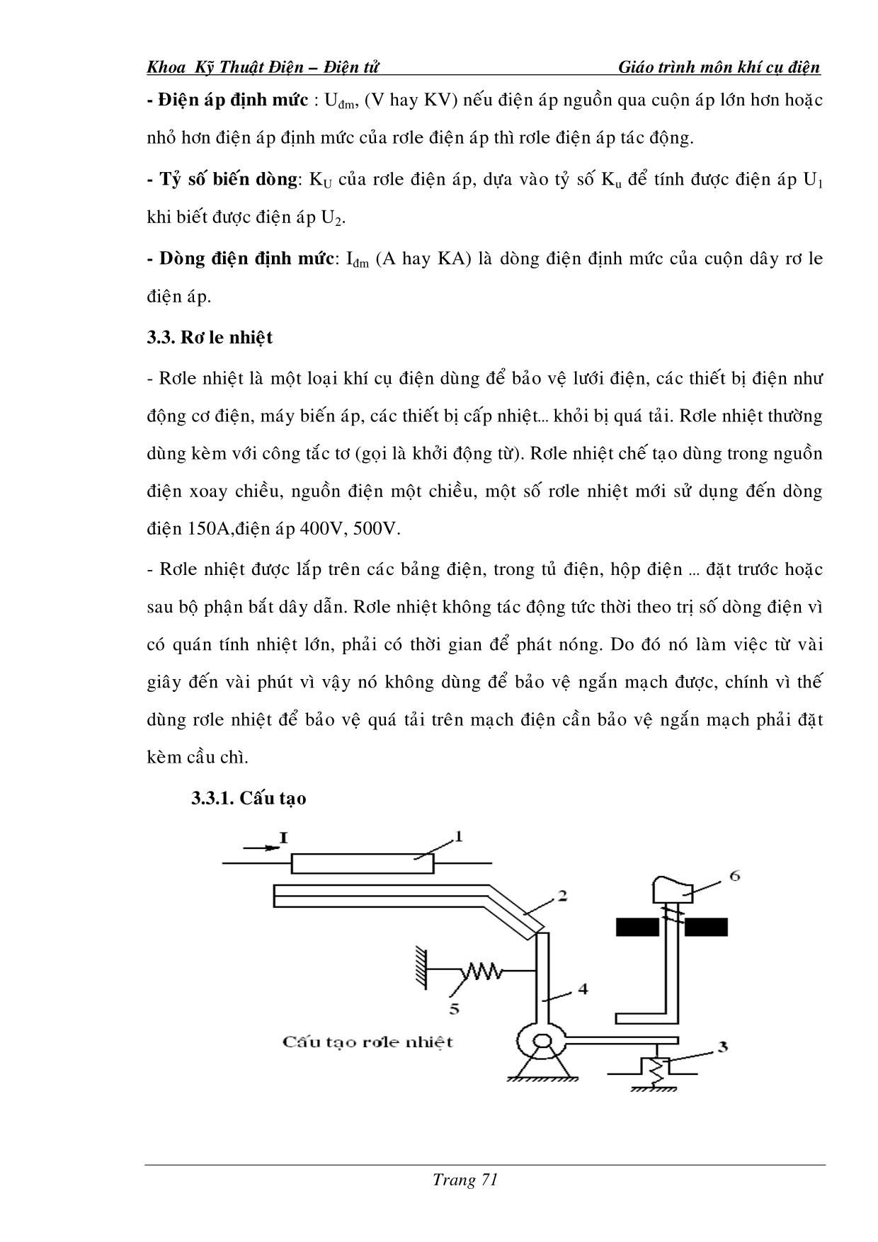 Giáo trình Khí cụ điện (Phần 2) trang 10