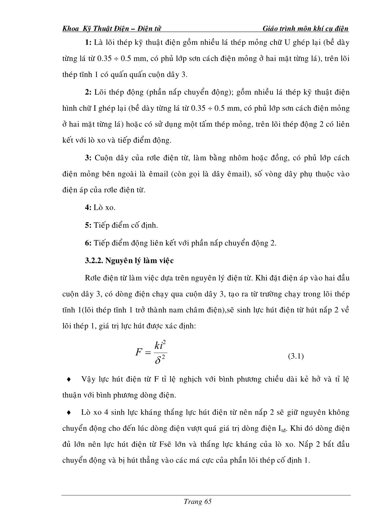 Giáo trình Khí cụ điện (Phần 2) trang 4