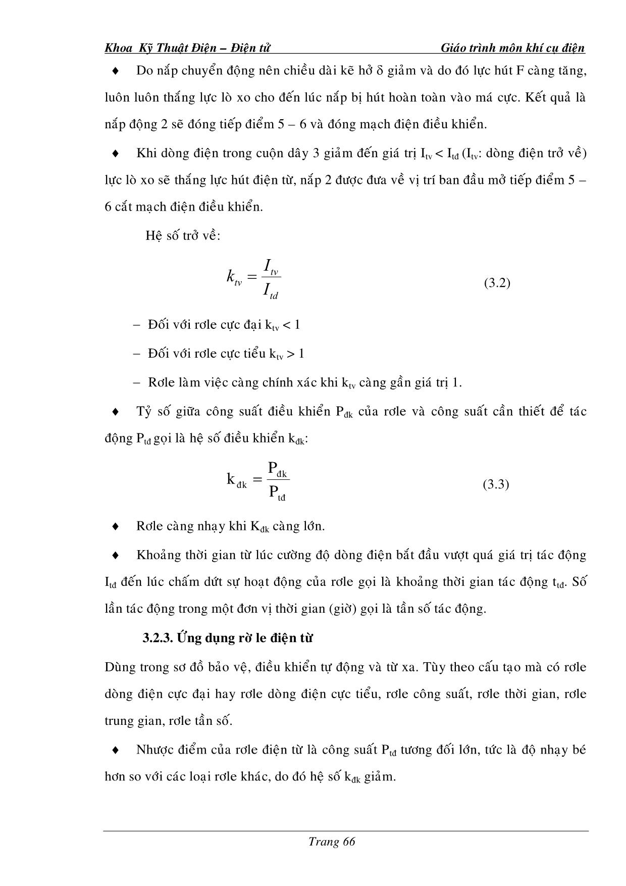 Giáo trình Khí cụ điện (Phần 2) trang 5