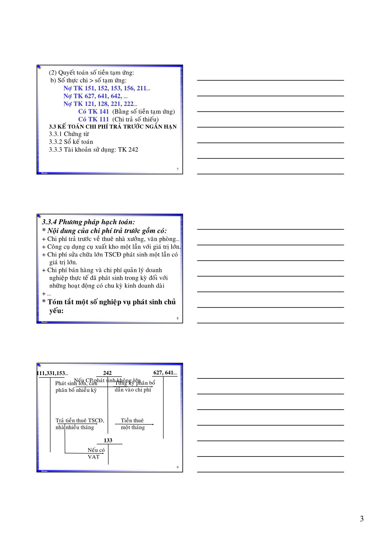 Bài giảng Kế toán tài chính doanh nghiệp - Chương 3: Kế toán các khoản ứng trước - Nguyễn Trung Thiện trang 3
