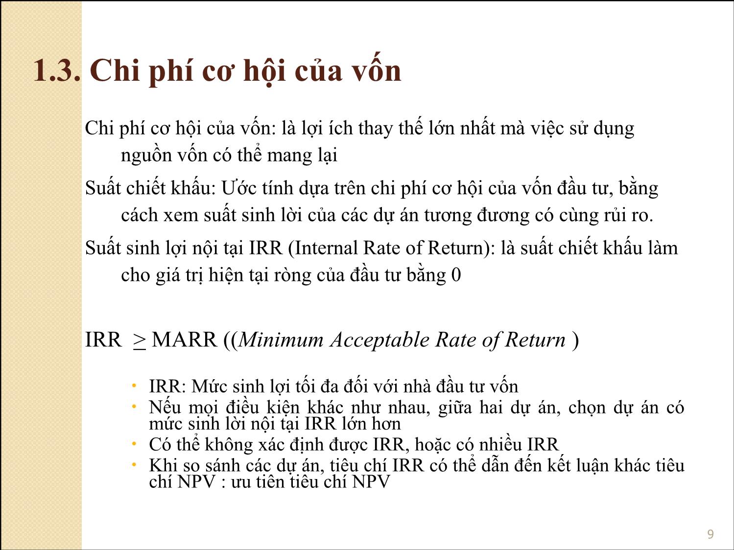 Bài giảng Phân tích tài chính - Bài 4+5: Chiết khấu ngân lưu. Giá trị hiện tại trang 9