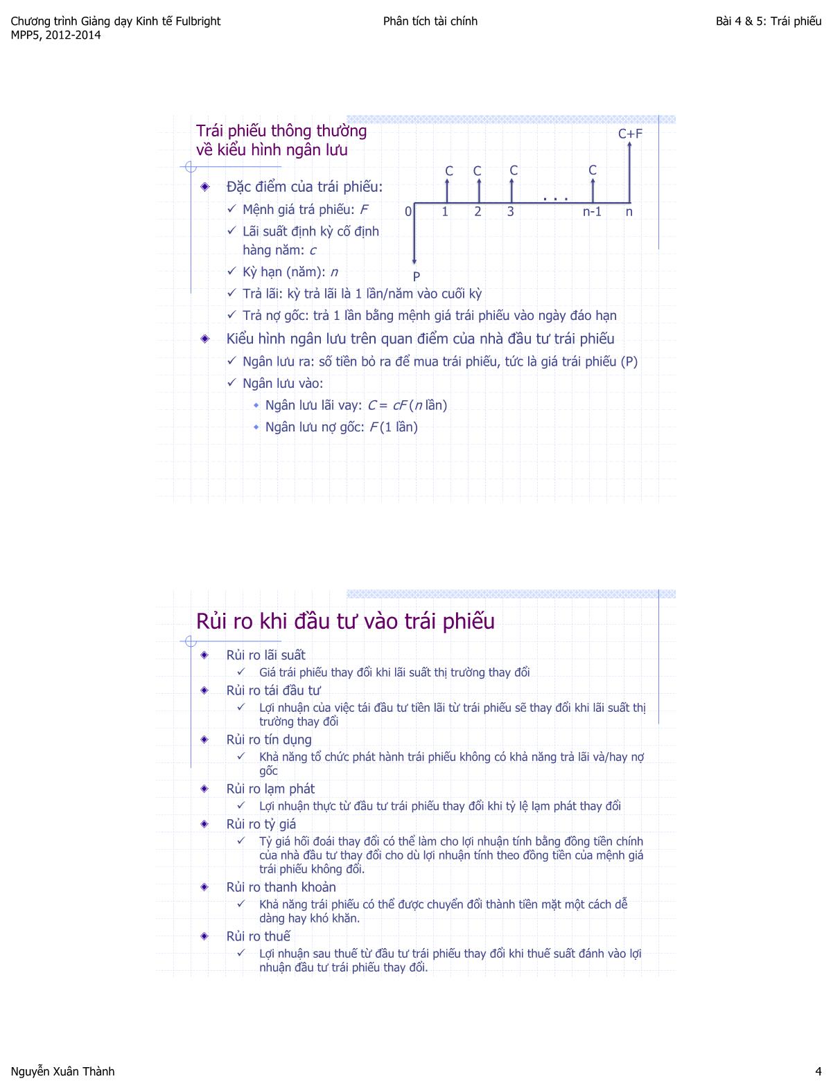 Bài giảng Phân tích tài chính - Bài 4+5: Định giá trái phiếu - Năm học 2013-2014 trang 4