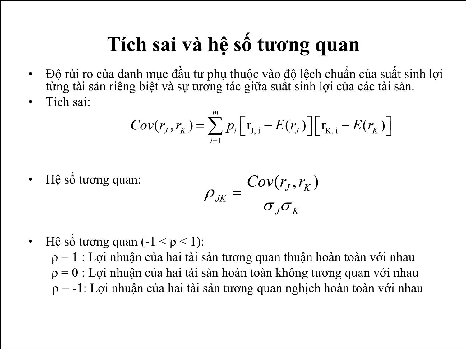 Bài giảng Phân tích tài chính - Bài 7: Lý thuyết danh mục đầu tư trang 6