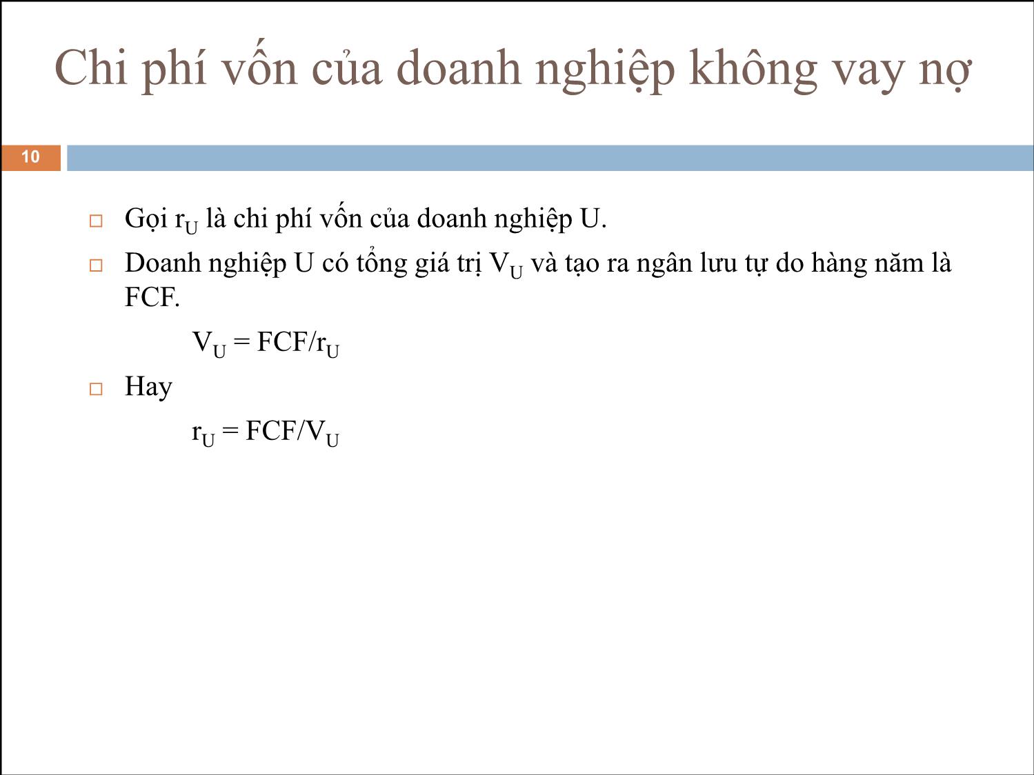 Bài giảng Phân tích tài chính - Bài 17: Cơ cấu vốn trang 10