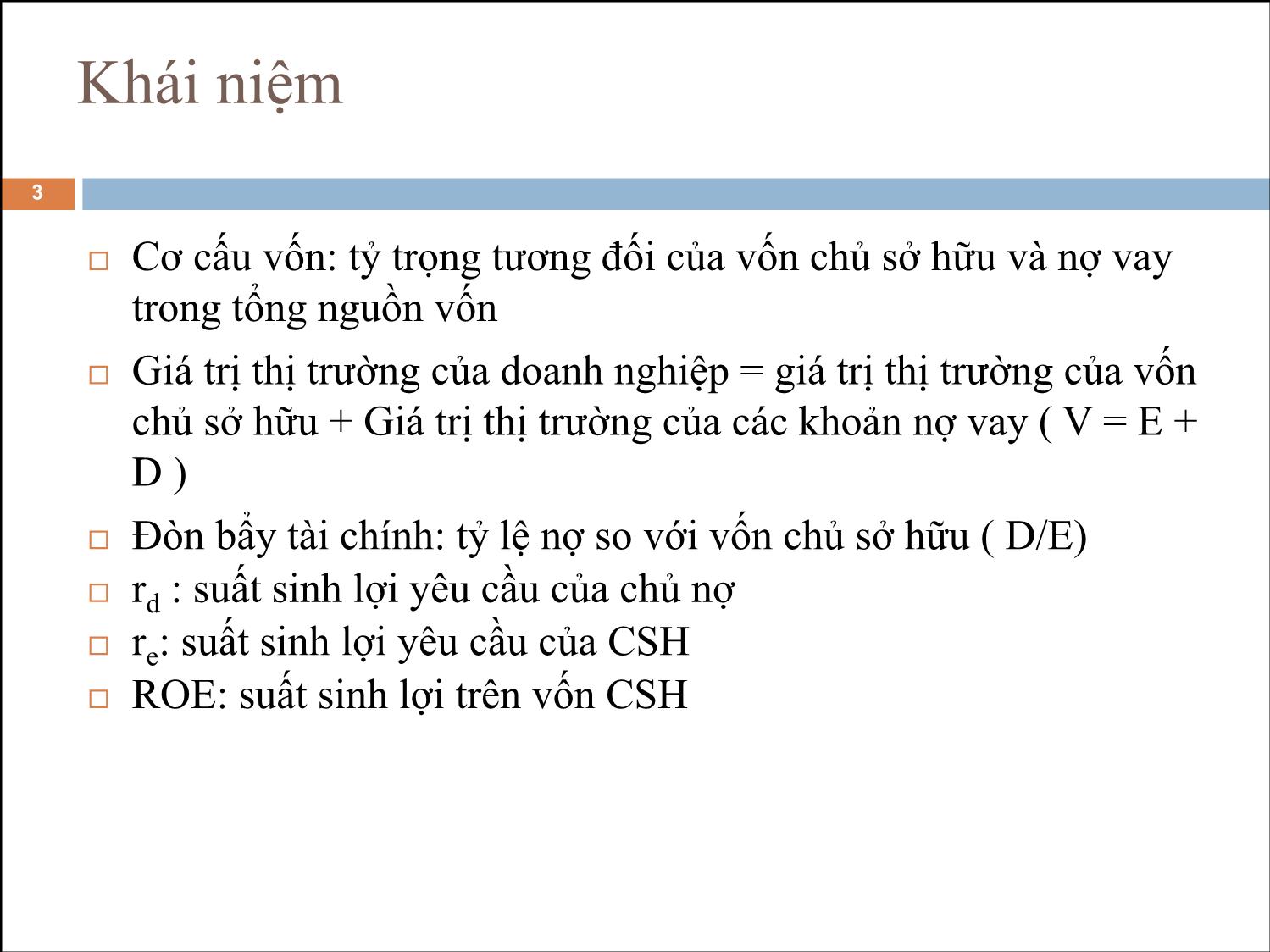 Bài giảng Phân tích tài chính - Bài 17: Cơ cấu vốn trang 3