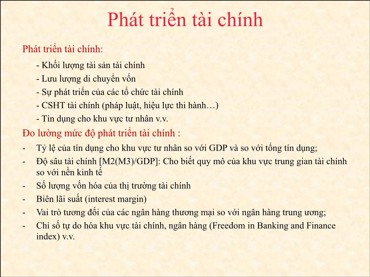 Bài giảng Tài chính phát triển - Ôn tập cuối kỳ - Trần Thị Quế Giang trang 5