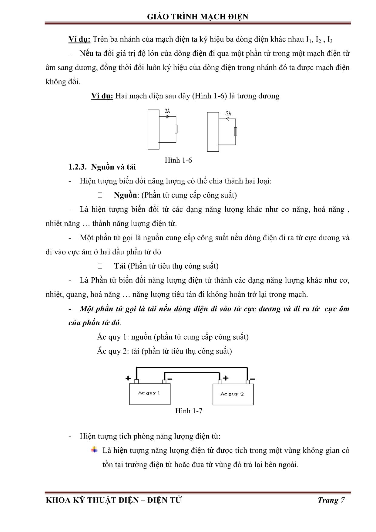 Giáo trình Mạch điện (Phần 1) trang 10