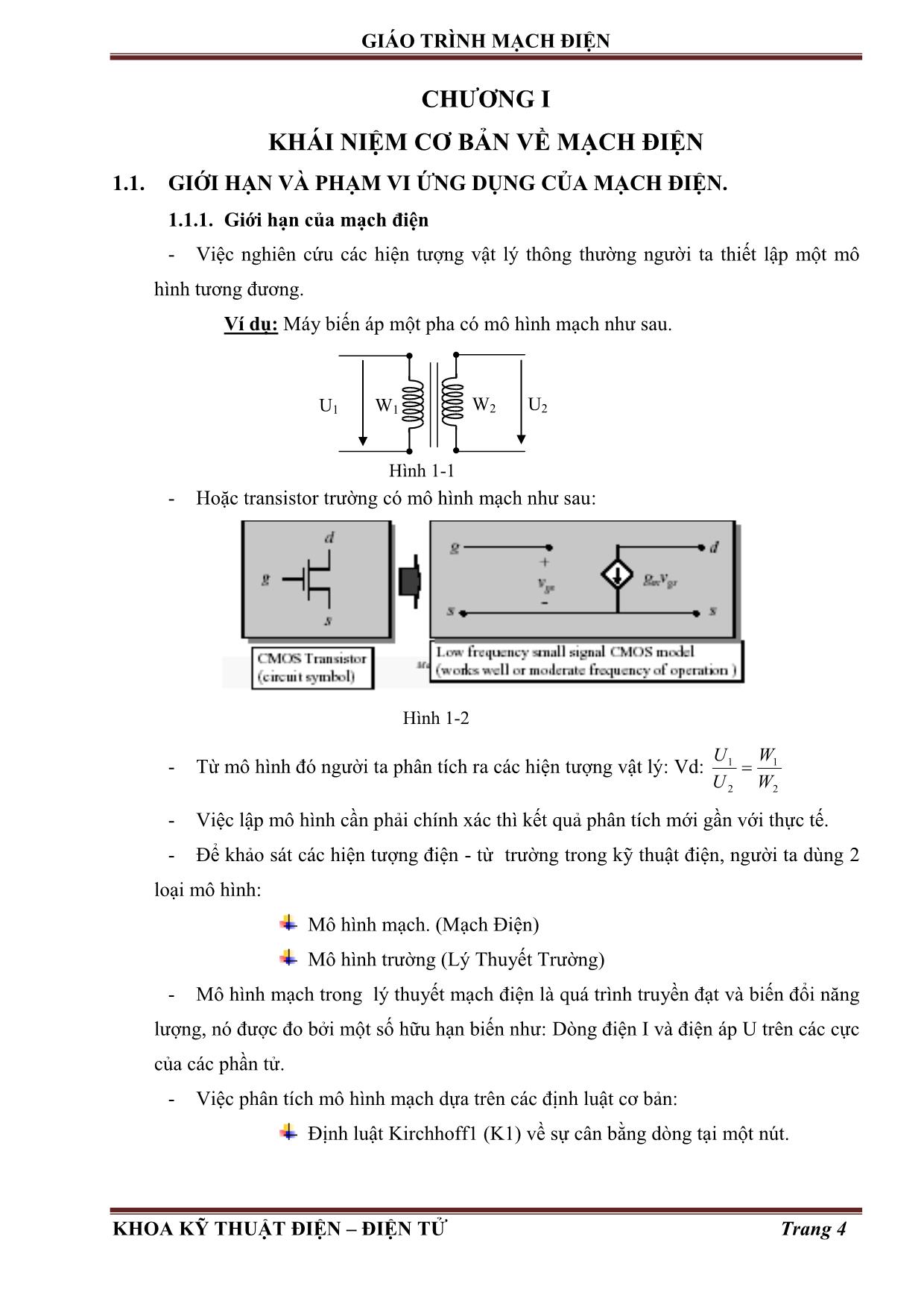 Giáo trình Mạch điện (Phần 1) trang 7