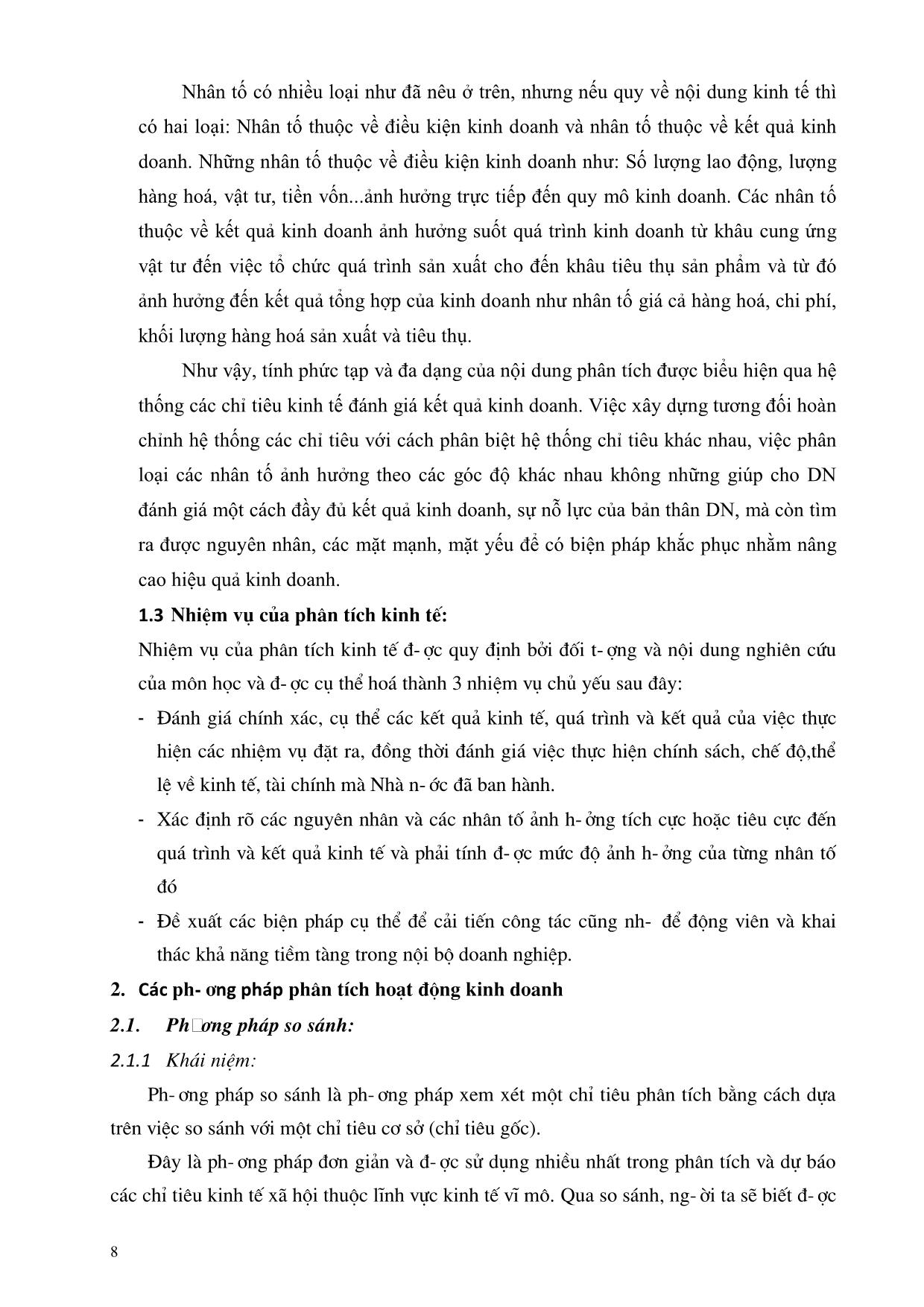 Giáo trình Kế toán doanh nghiệp - Phân tích hoạt động kinh doanh trang 9