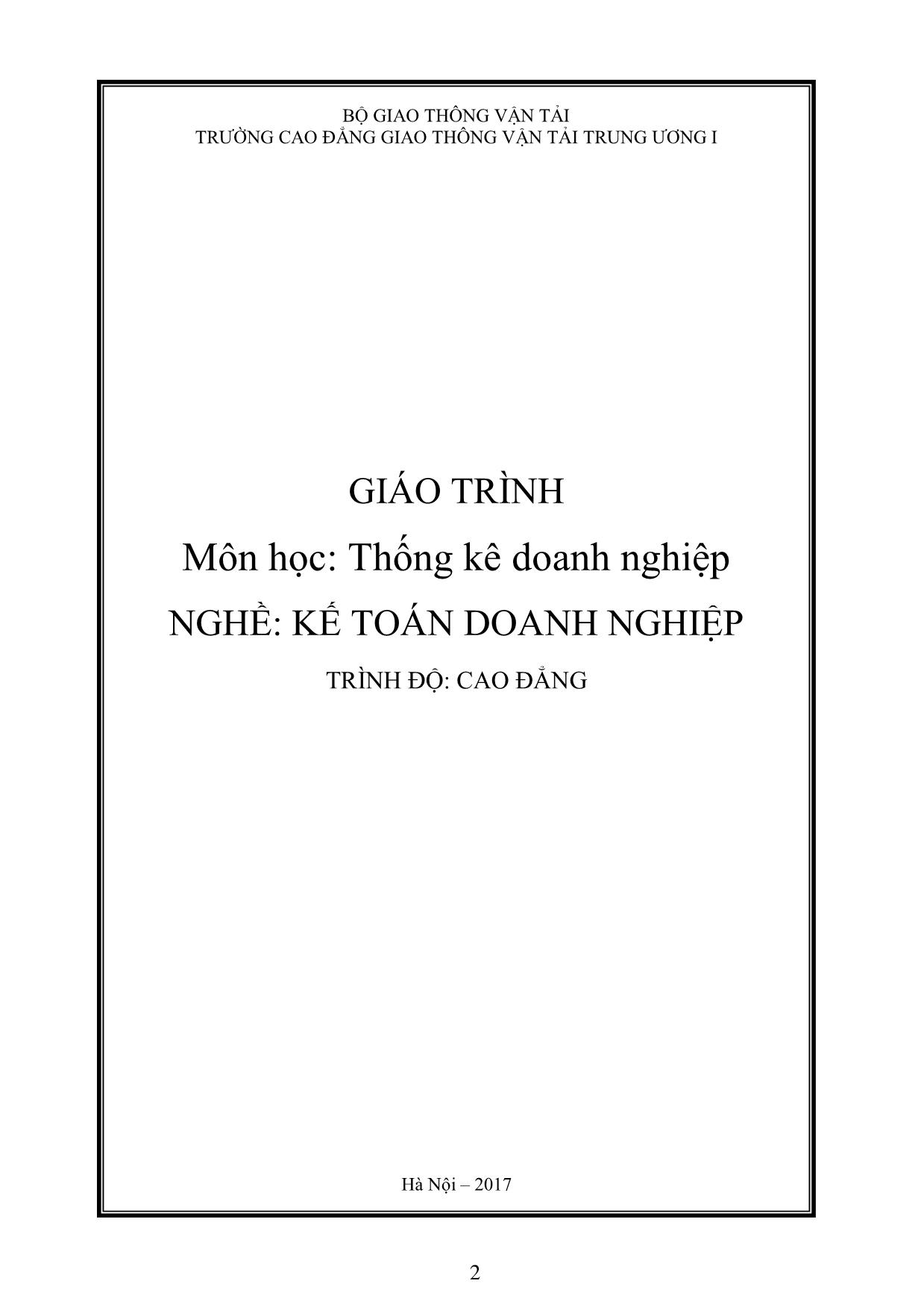 Giáo trình Kế toán doanh nghiệp - Thống kê doanh nghiệp (Phần 1) trang 3