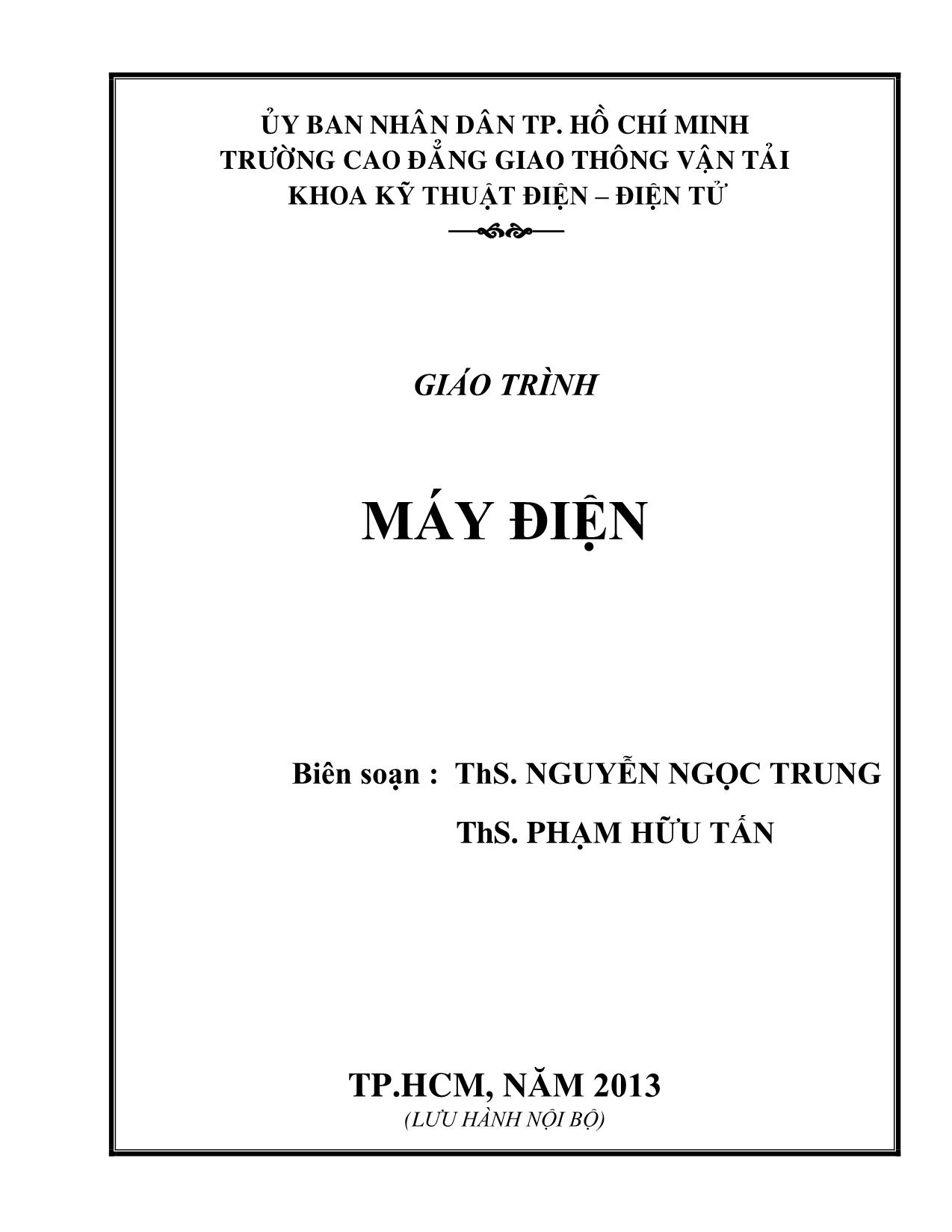 Giáo trình Máy điện (Phần 1) trang 1