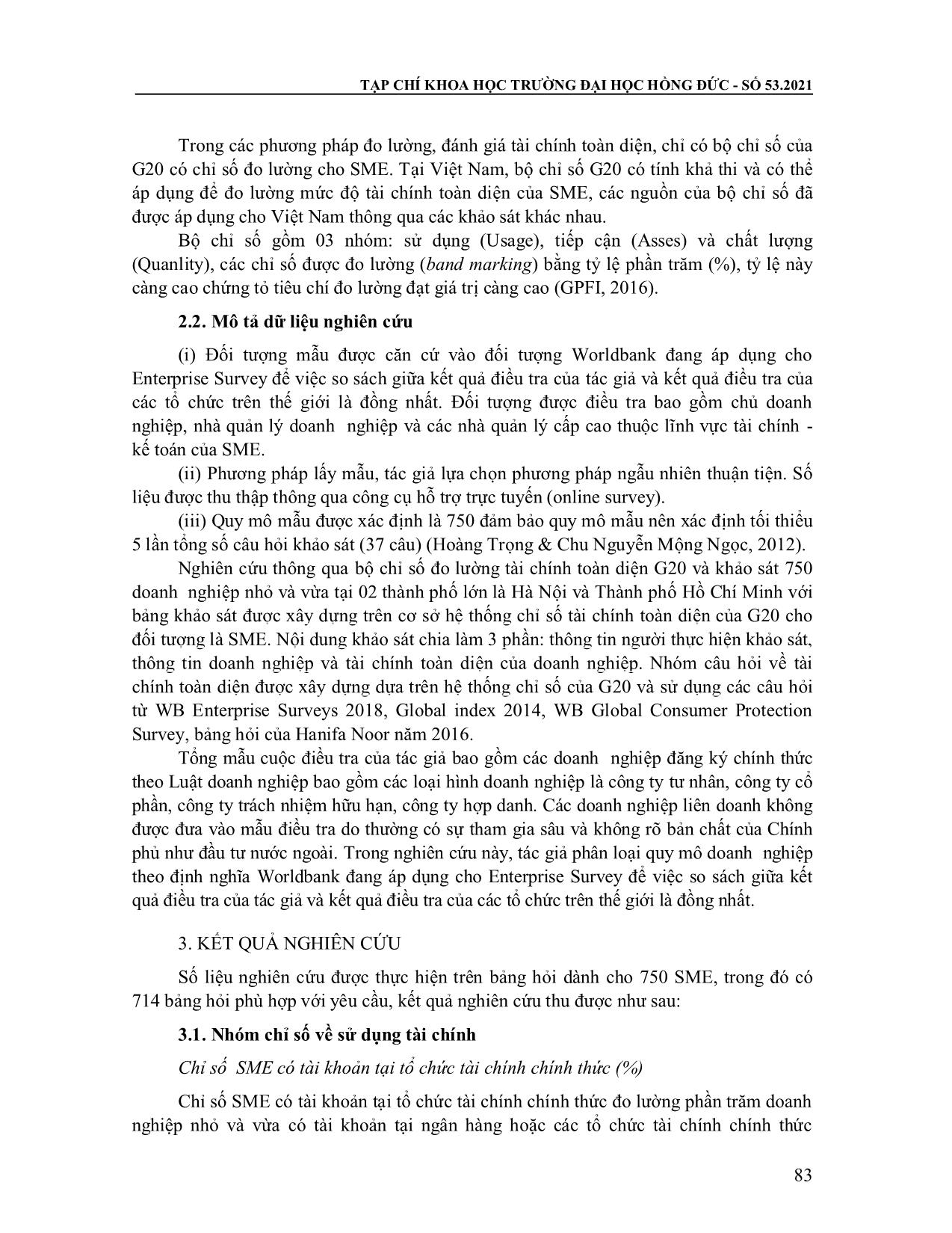 Tài chính toàn diện của doanh nghiệp nhỏ và vừa tại Việt Nam - Nghiên cứu dựa trên bộ chỉ số G20 trang 3