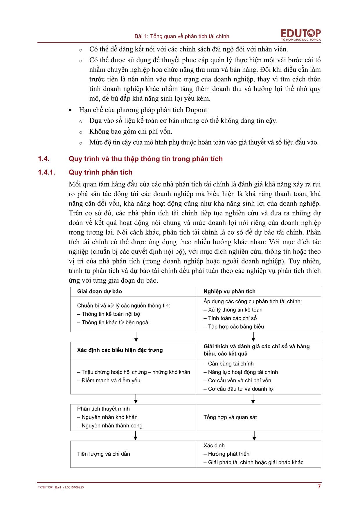 Giáo trình Phân tích báo cáo tài chính - Bài 1: Tổng quan về phân tích tài chính trang 7