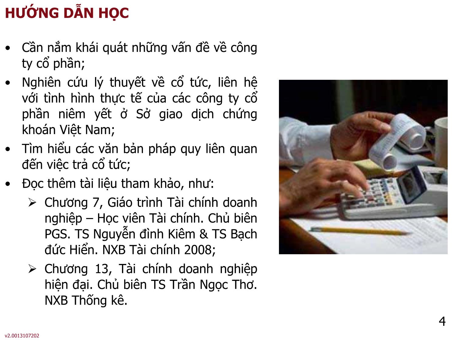 Bài giảng môn Phân tích báo cáo tài chính - Bài 3: Cổ tức của công ty cổ phần - Nguyễn Thị Hà trang 4