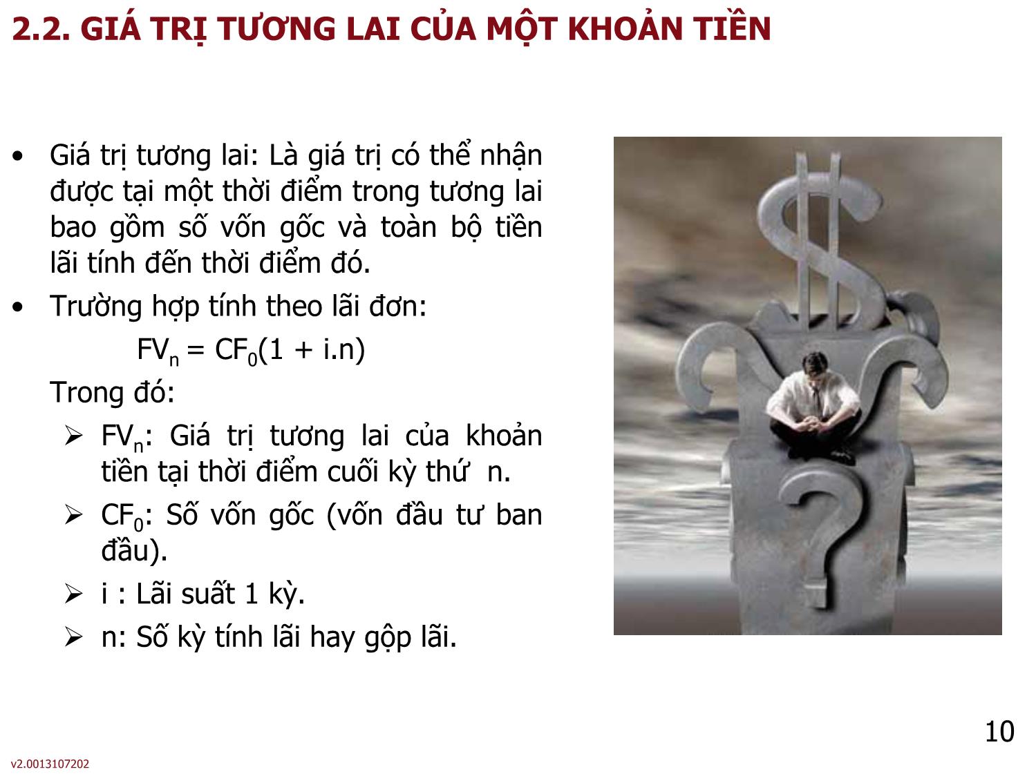 Bài giảng môn Phân tích báo cáo tài chính - Bài 5: Giá trị thời gian của tiền - Nguyễn Thị Hà trang 10