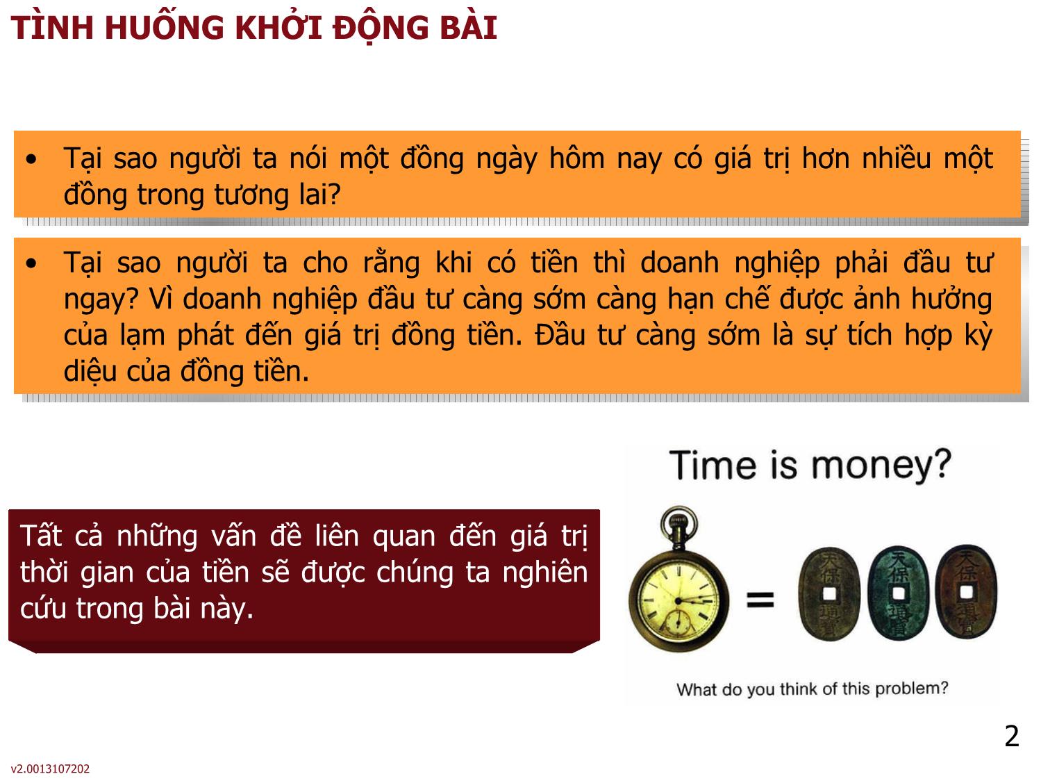 Bài giảng môn Phân tích báo cáo tài chính - Bài 5: Giá trị thời gian của tiền - Nguyễn Thị Hà trang 2