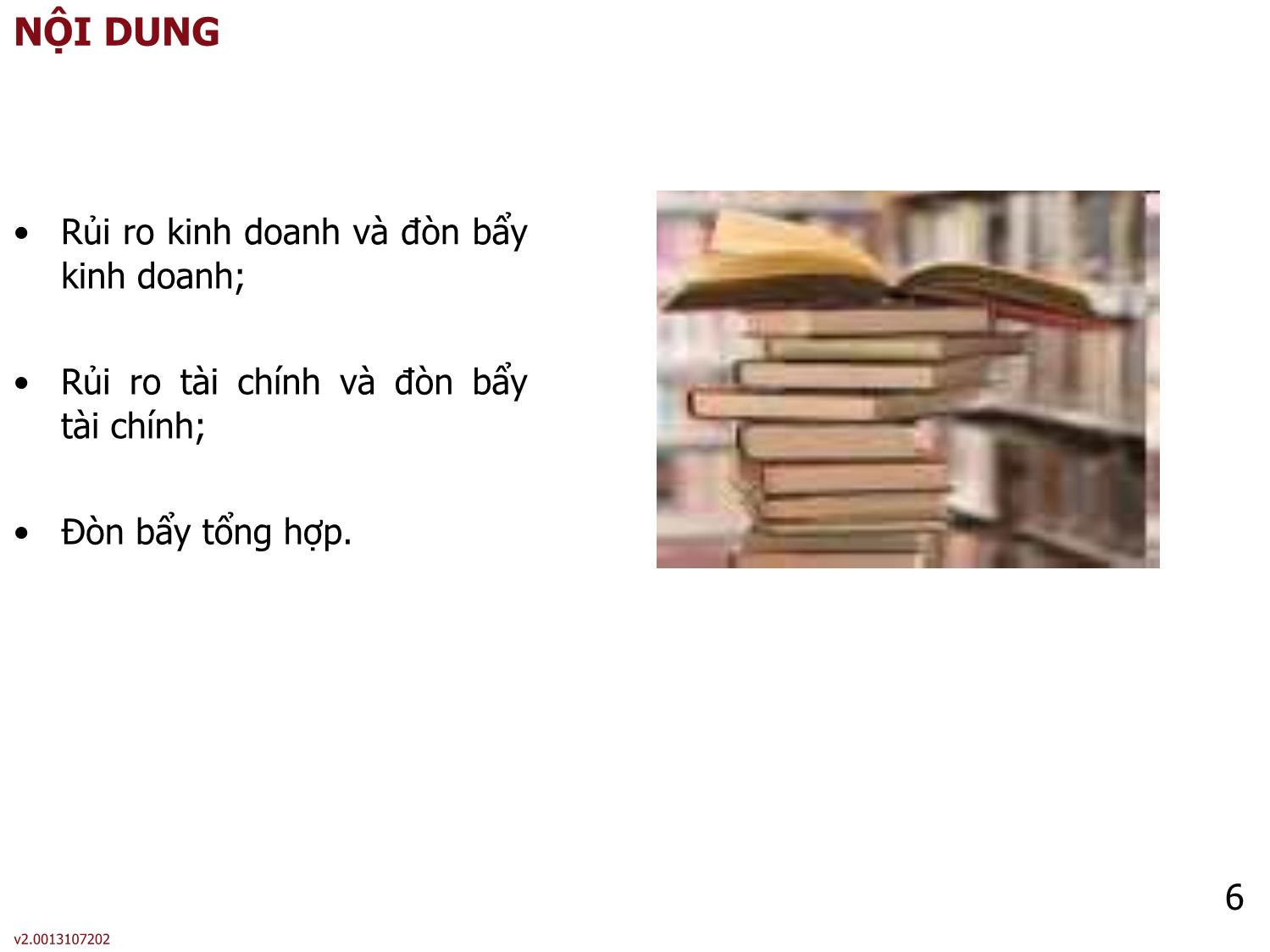 Bài giảng môn Phân tích báo cáo tài chính - Bài 7: Rủi ro và đòn bẩy của doanh nghiệp - Nguyễn Thị Hà trang 6