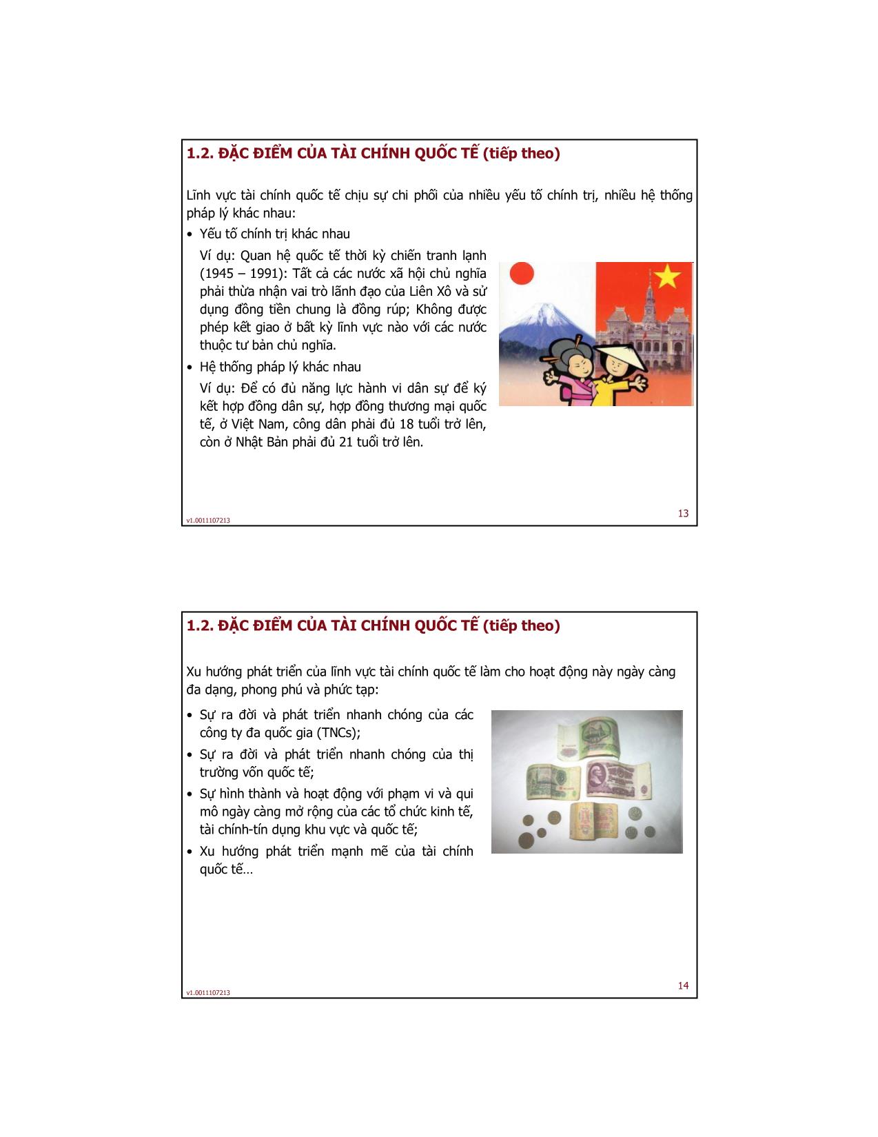 Bài giảng Tài chính quốc tế - Bài 1: Những vấn đề chung về tài chính quốc tế - Trần Thị Hải An trang 7