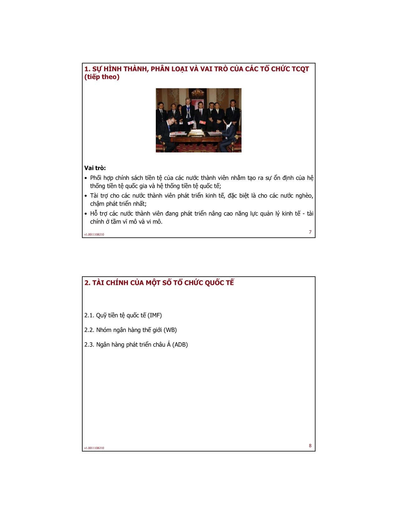 Bài giảng Tài chính quốc tế - Bài 7: Tài chính của một số tổ chức quốc tế - Trần Thị Hải An trang 4