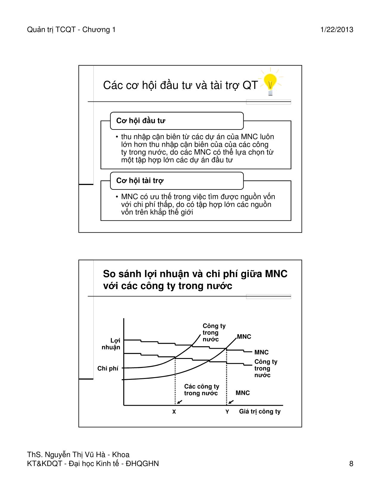 Bài giảng Quản trị tài chính quốc tế - Chương 1: Môi trường tài chính quốc tế - Nguyễn Thị Vũ Hà trang 8