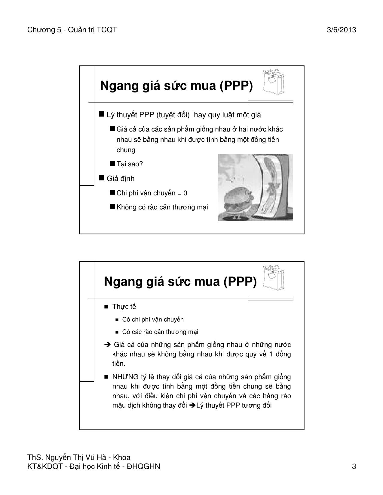 Bài giảng Quản trị tài chính quốc tế - Chương 5: Mối quan hệ giữa lạm phát, lãi suất và tỷ giá hối đoái - Nguyễn Thị Vũ Hà trang 3