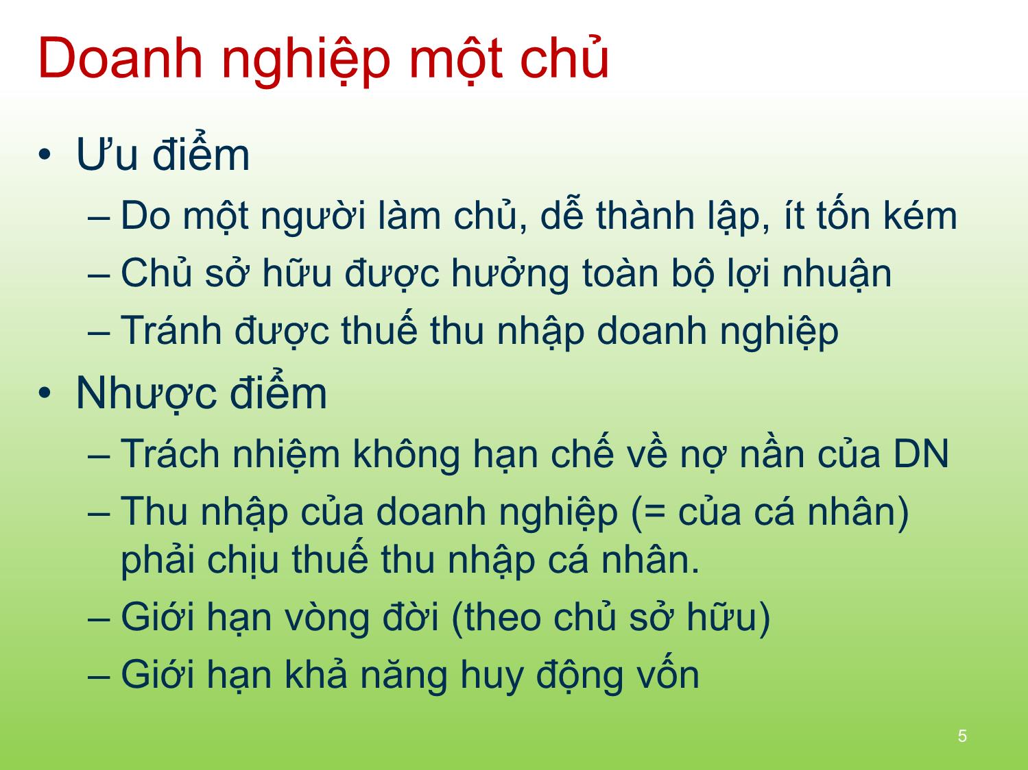 Bài giảng Tài chính doanh nghiệp - Chương 1: Giới thiệu tài chính doanh nghiệp trang 5