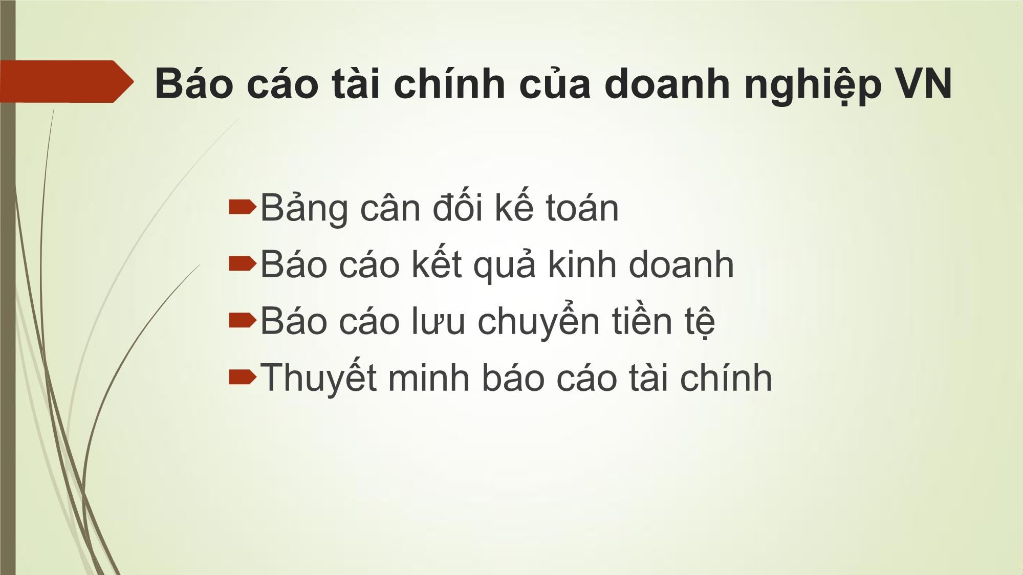 Bài giảng Tài chính doanh nghiệp - Chương 2: Báo cáo tài chính, thuế và dòng tiền trang 4