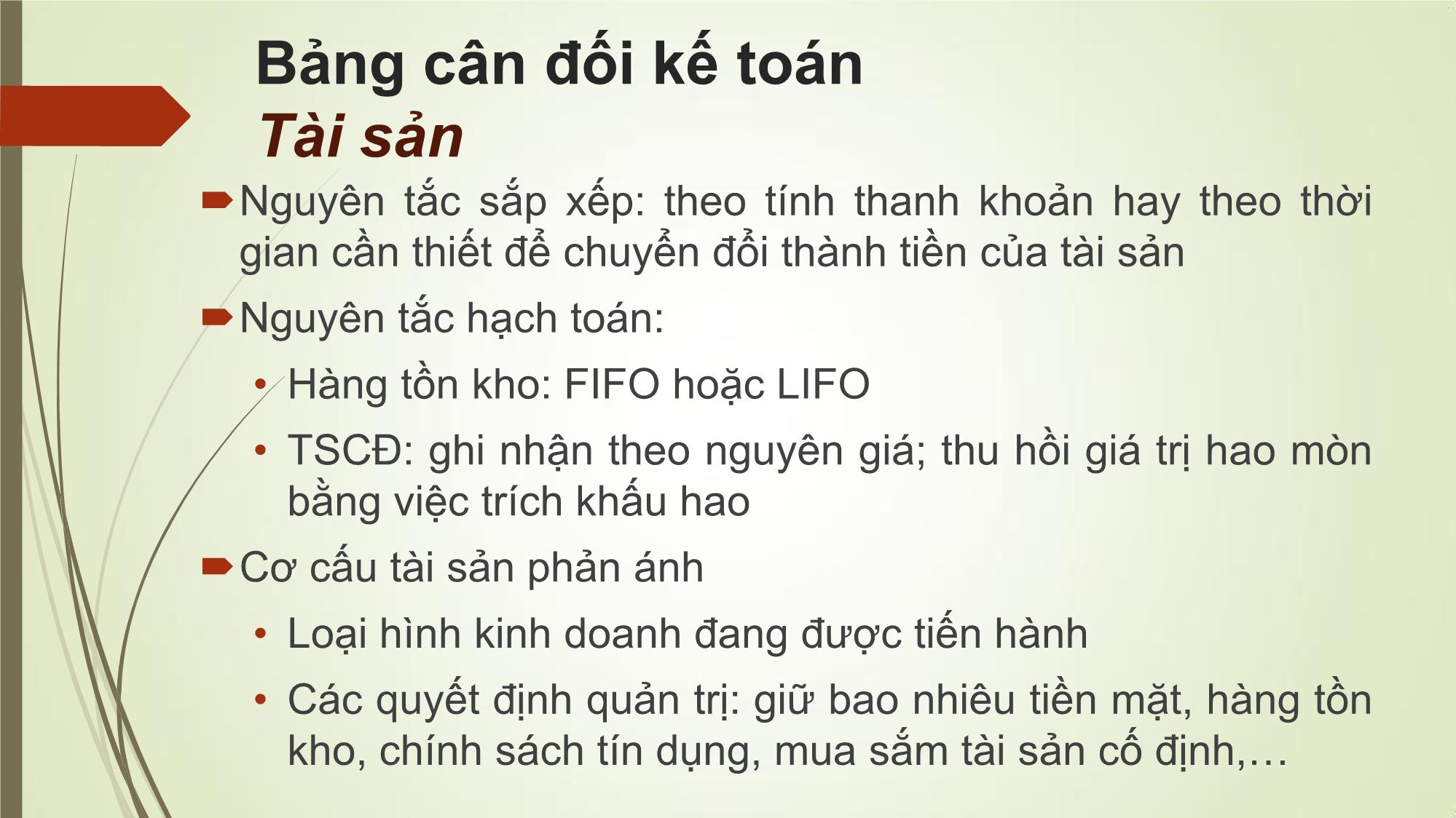 Bài giảng Tài chính doanh nghiệp - Chương 2: Báo cáo tài chính, thuế và dòng tiền trang 8