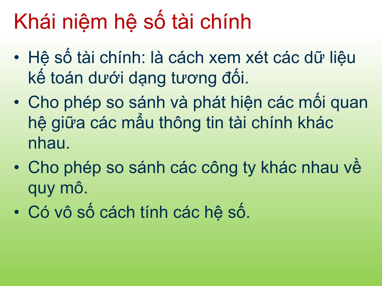 Bài giảng Tài chính doanh nghiệp - Chương 3: Phân tích báo cáo tài chính - Trần Thị Thái Hà trang 4