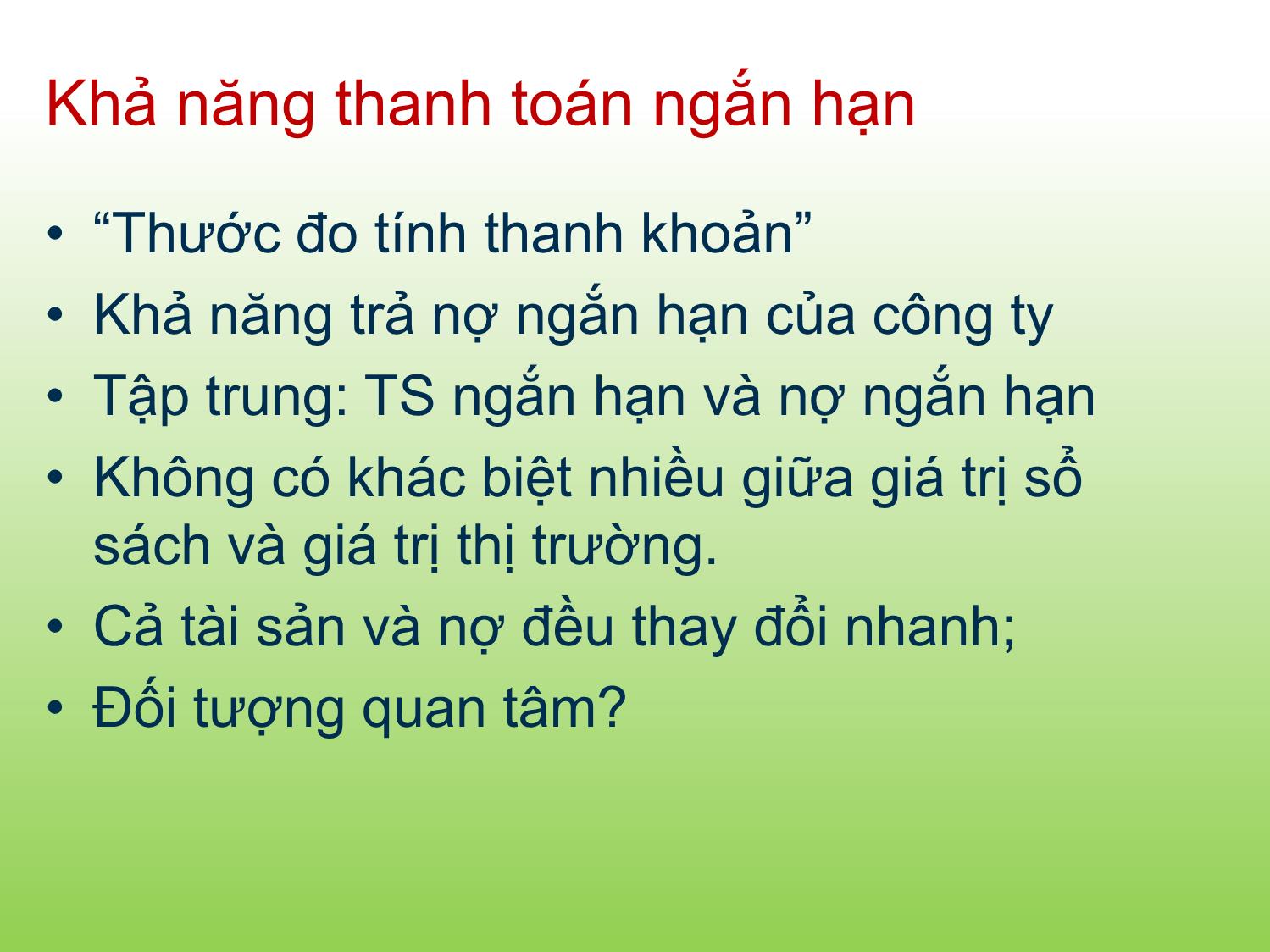 Bài giảng Tài chính doanh nghiệp - Chương 3: Phân tích báo cáo tài chính - Trần Thị Thái Hà trang 7