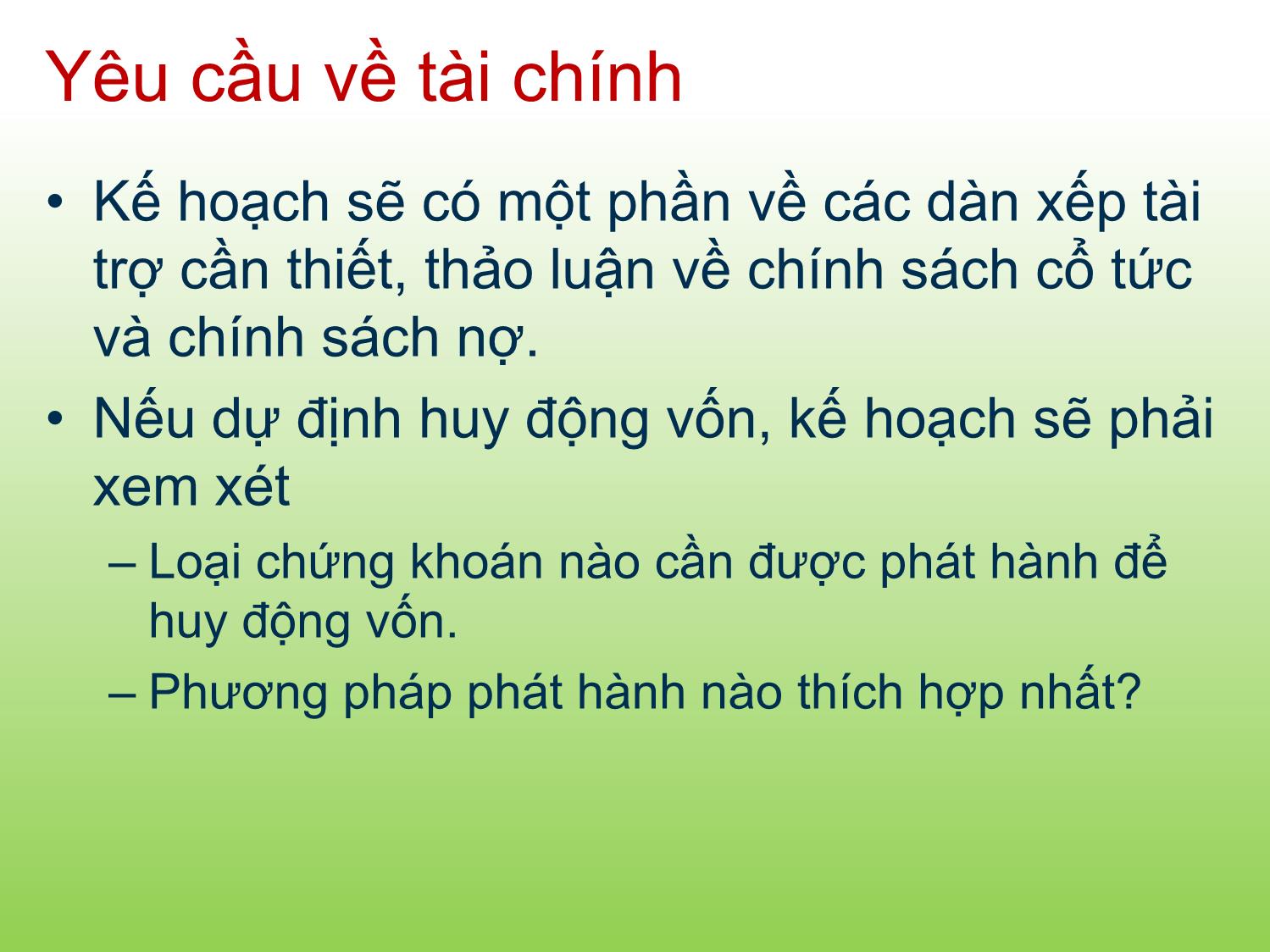 Bài giảng Tài chính doanh nghiệp - Chương 4: Lập kế hoạch tài chính dài hạn - Trần Thị Thái Hà trang 10