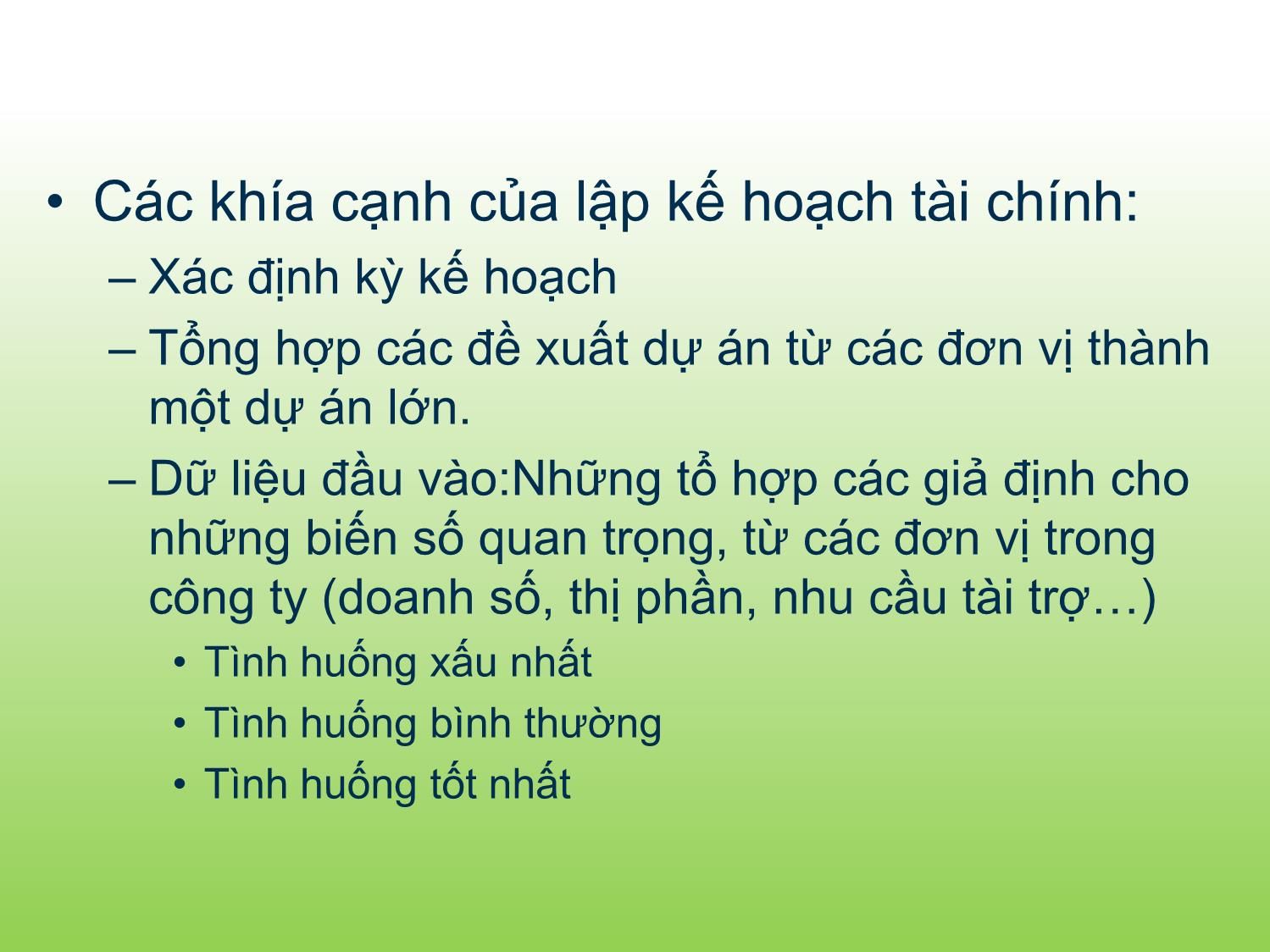 Bài giảng Tài chính doanh nghiệp - Chương 4: Lập kế hoạch tài chính dài hạn - Trần Thị Thái Hà trang 4