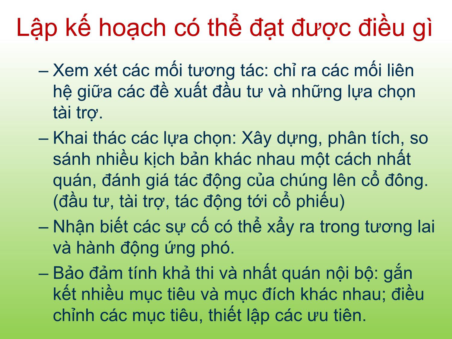 Bài giảng Tài chính doanh nghiệp - Chương 4: Lập kế hoạch tài chính dài hạn - Trần Thị Thái Hà trang 5