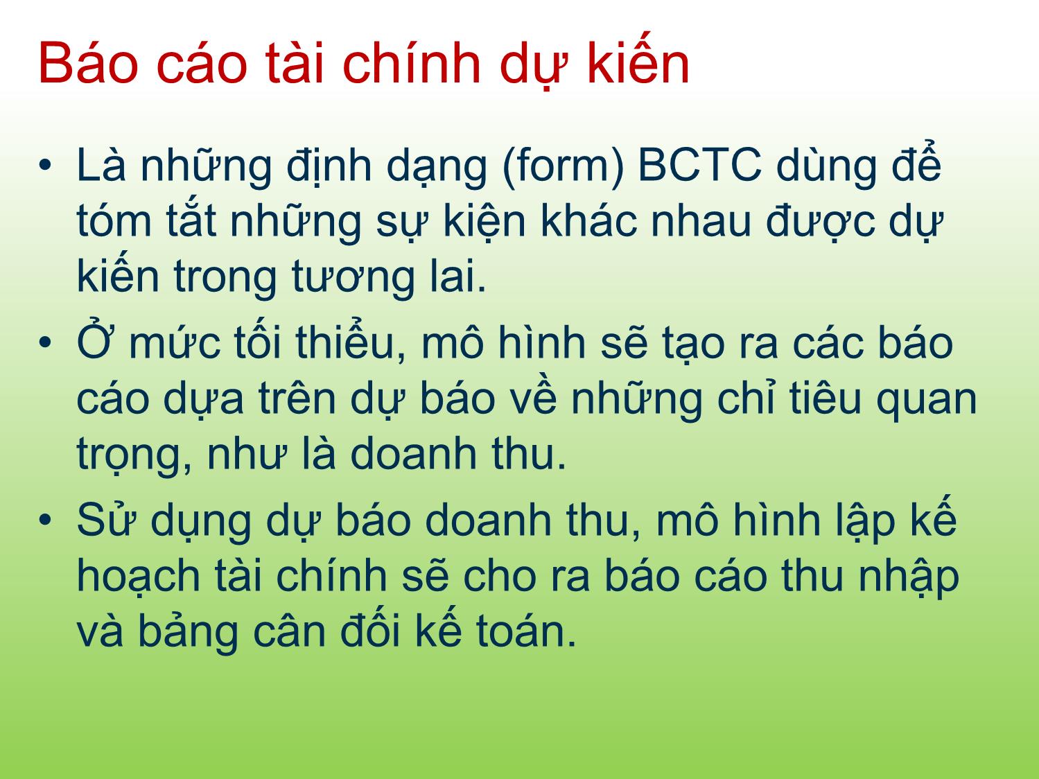 Bài giảng Tài chính doanh nghiệp - Chương 4: Lập kế hoạch tài chính dài hạn - Trần Thị Thái Hà trang 8