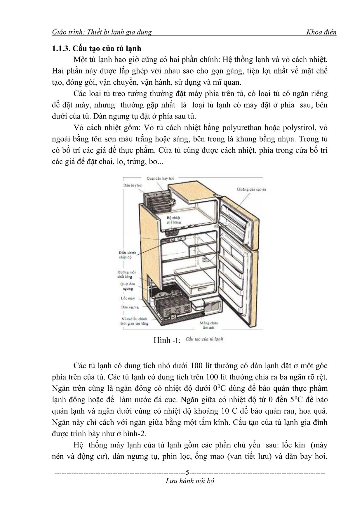 Giáo trình Thiết bị lạnh gia dụng trang 5