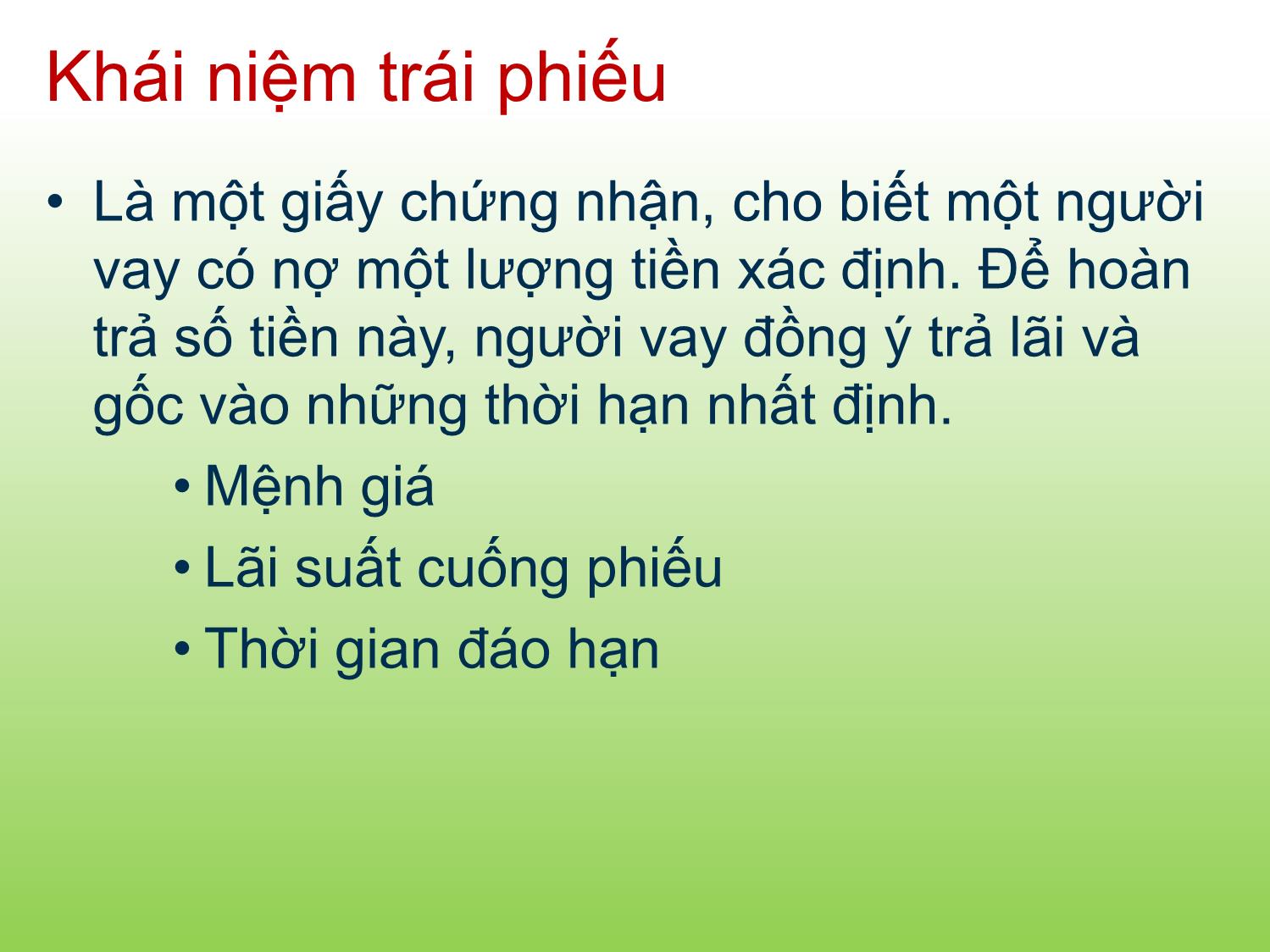 Bài giảng Tài chính doanh nghiệp - Chương 6: Định giá trái phiếu và cổ phiếu phổ thông - Trần Thị Thái Hà trang 3