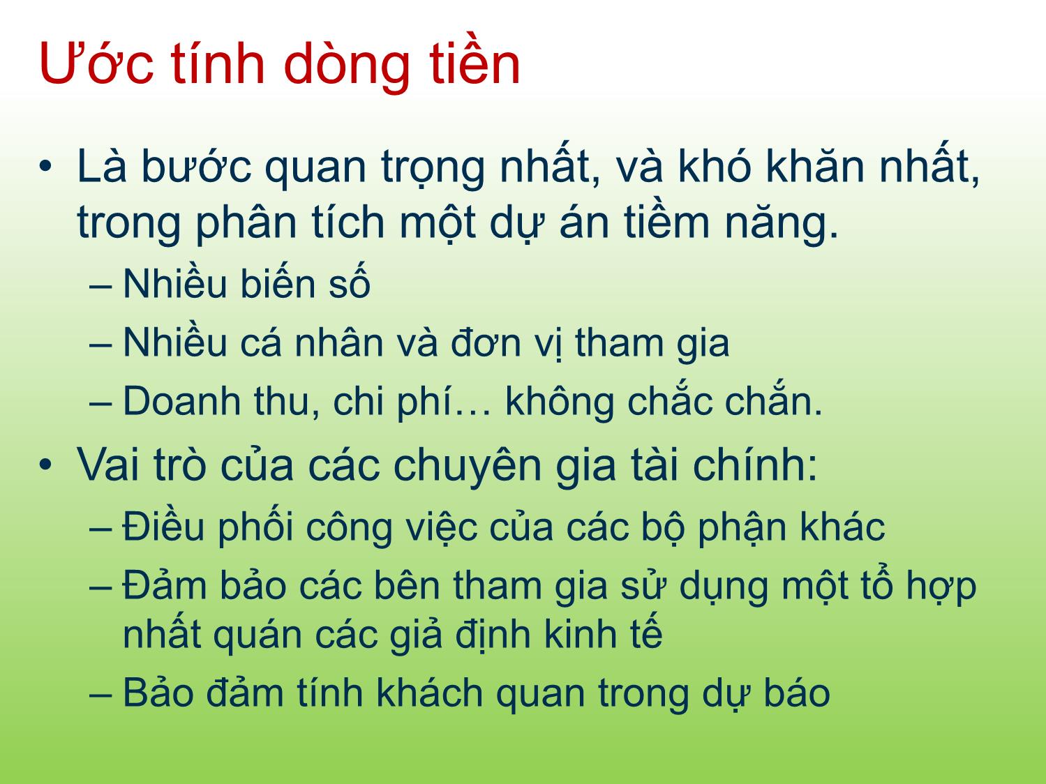 Bài giảng Tài chính doanh nghiệp - Chương 8: Phân tích dòng tiền của dự án - Trần Thị Thái Hà trang 3