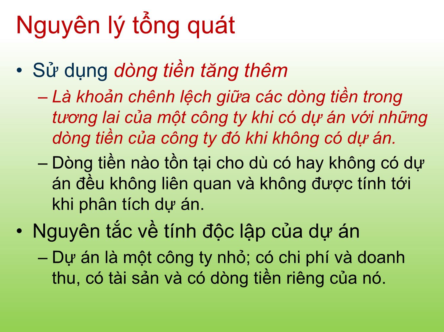 Bài giảng Tài chính doanh nghiệp - Chương 8: Phân tích dòng tiền của dự án - Trần Thị Thái Hà trang 4