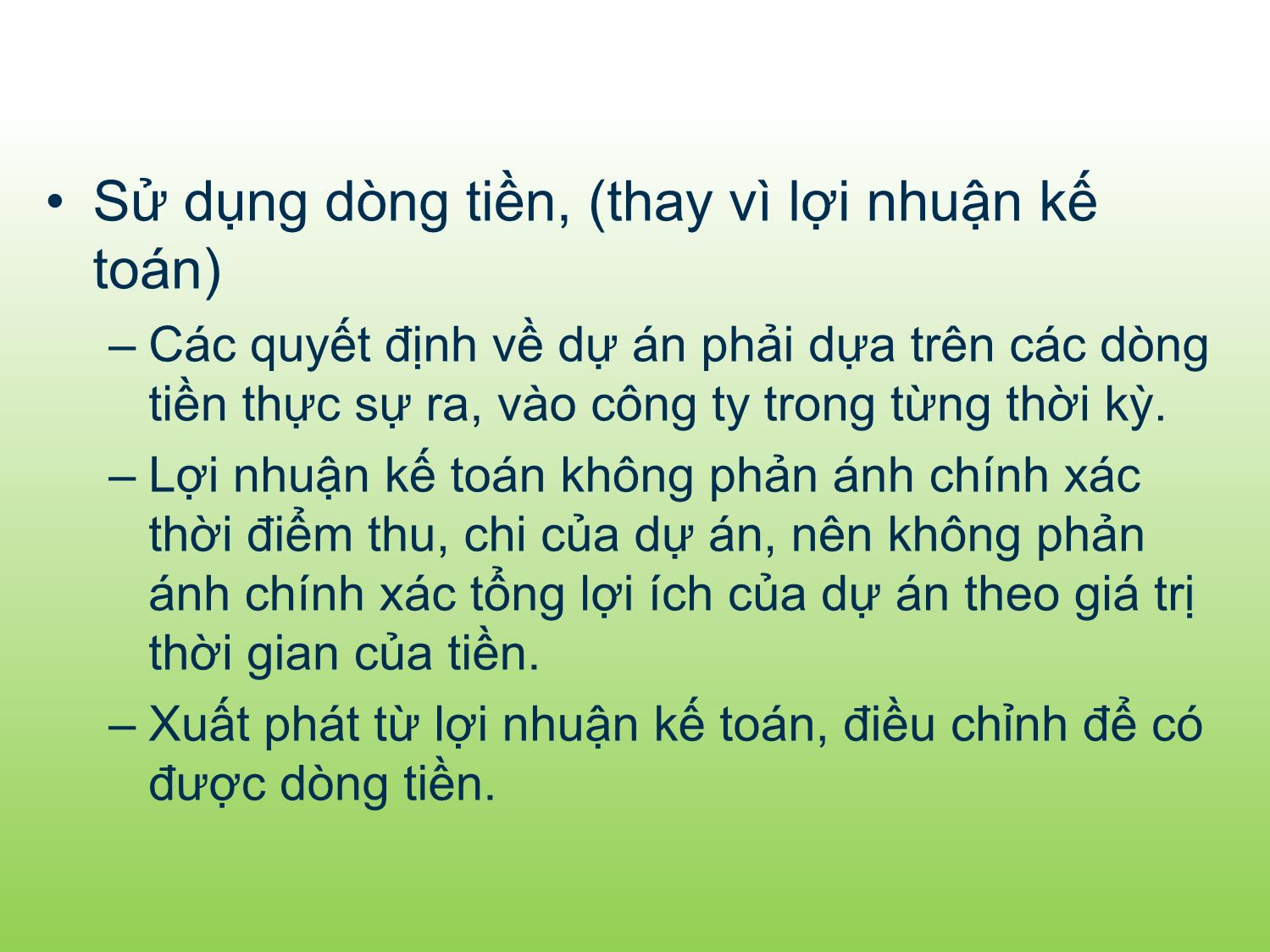 Bài giảng Tài chính doanh nghiệp - Chương 8: Phân tích dòng tiền của dự án - Trần Thị Thái Hà trang 5