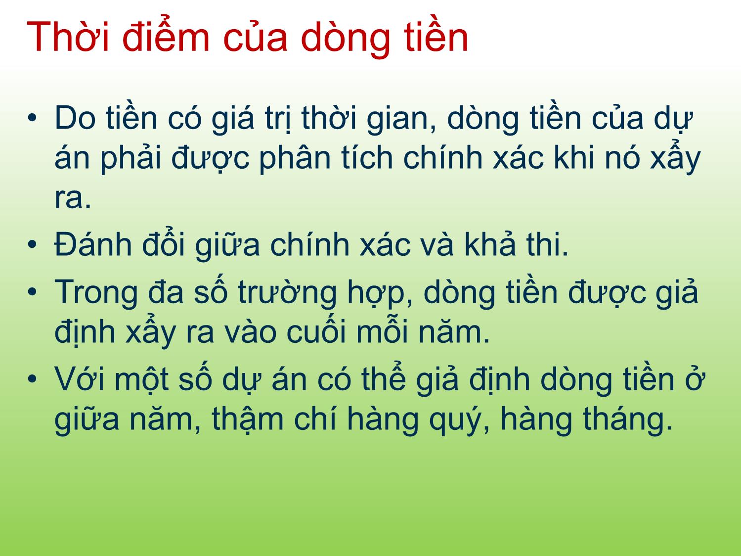 Bài giảng Tài chính doanh nghiệp - Chương 8: Phân tích dòng tiền của dự án - Trần Thị Thái Hà trang 6