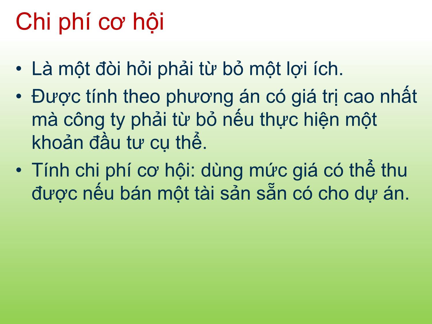 Bài giảng Tài chính doanh nghiệp - Chương 8: Phân tích dòng tiền của dự án - Trần Thị Thái Hà trang 9