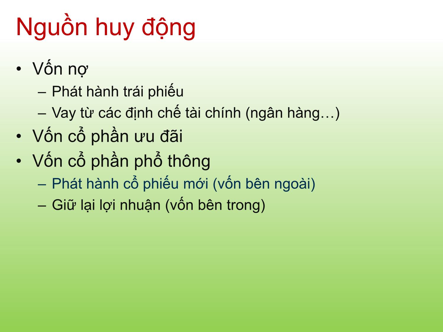 Bài giảng Tài chính doanh nghiệp - Chương 10: Chi phí của vốn - Trần Thị Thái Hà trang 4