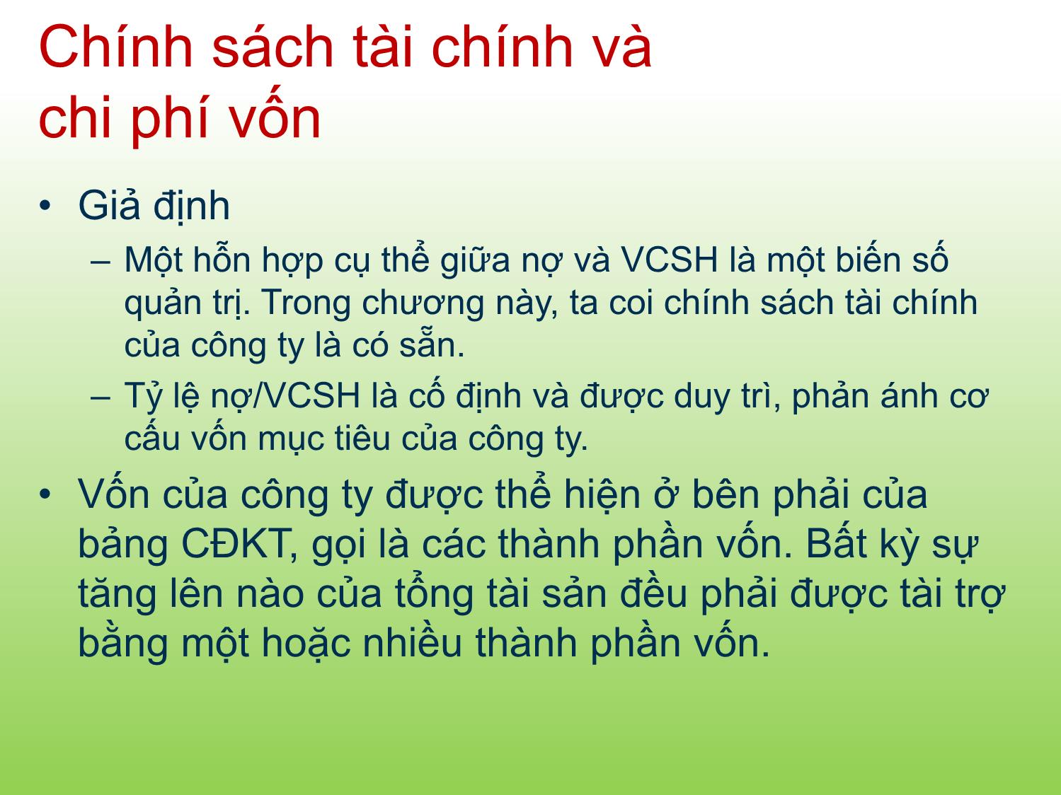 Bài giảng Tài chính doanh nghiệp - Chương 10: Chi phí của vốn - Trần Thị Thái Hà trang 6