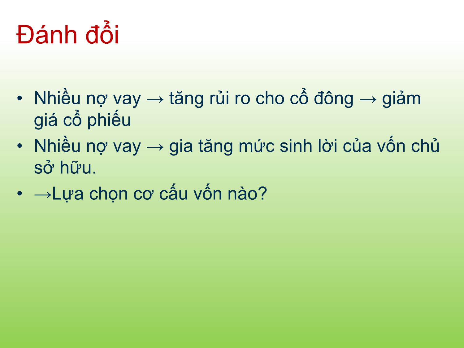 Bài giảng Tài chính doanh nghiệp - Chương 11: Cơ cấu vốn - Trần Thị Thái Hà trang 5