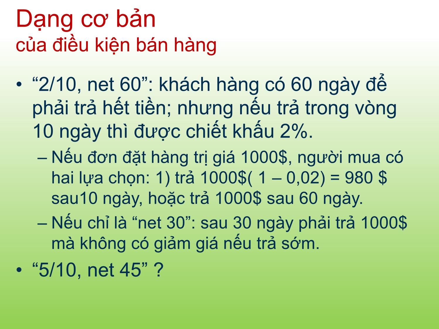 Bài giảng Tài chính doanh nghiệp - Chương 13: Quản trị tín dụng và hàng tồn kho - Trần Thị Thái Hà trang 8