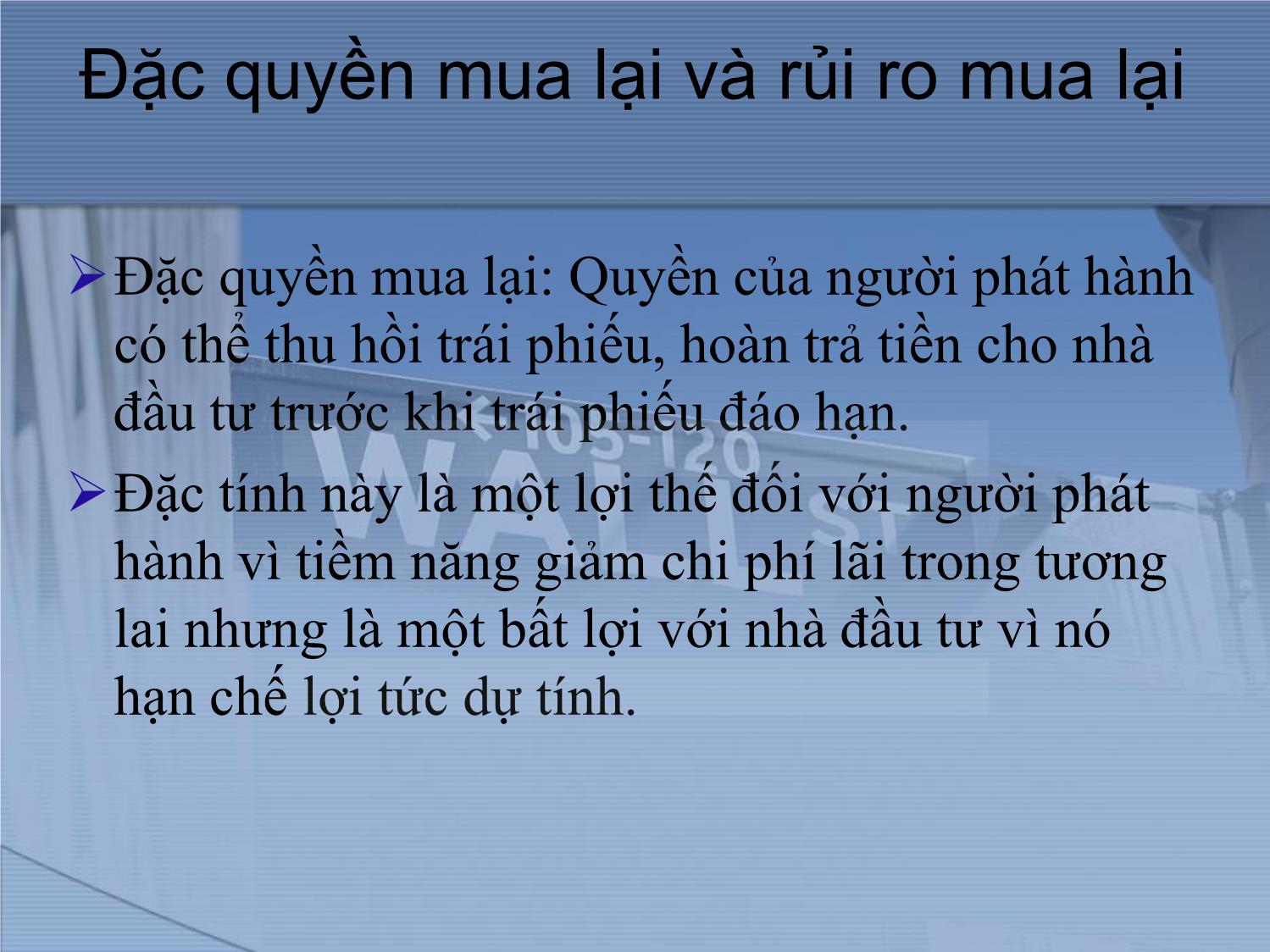 Bài giảng Thị trường tài chính và định chế tài chính - Chương 3: Cấu trúc của lãi suất trang 7