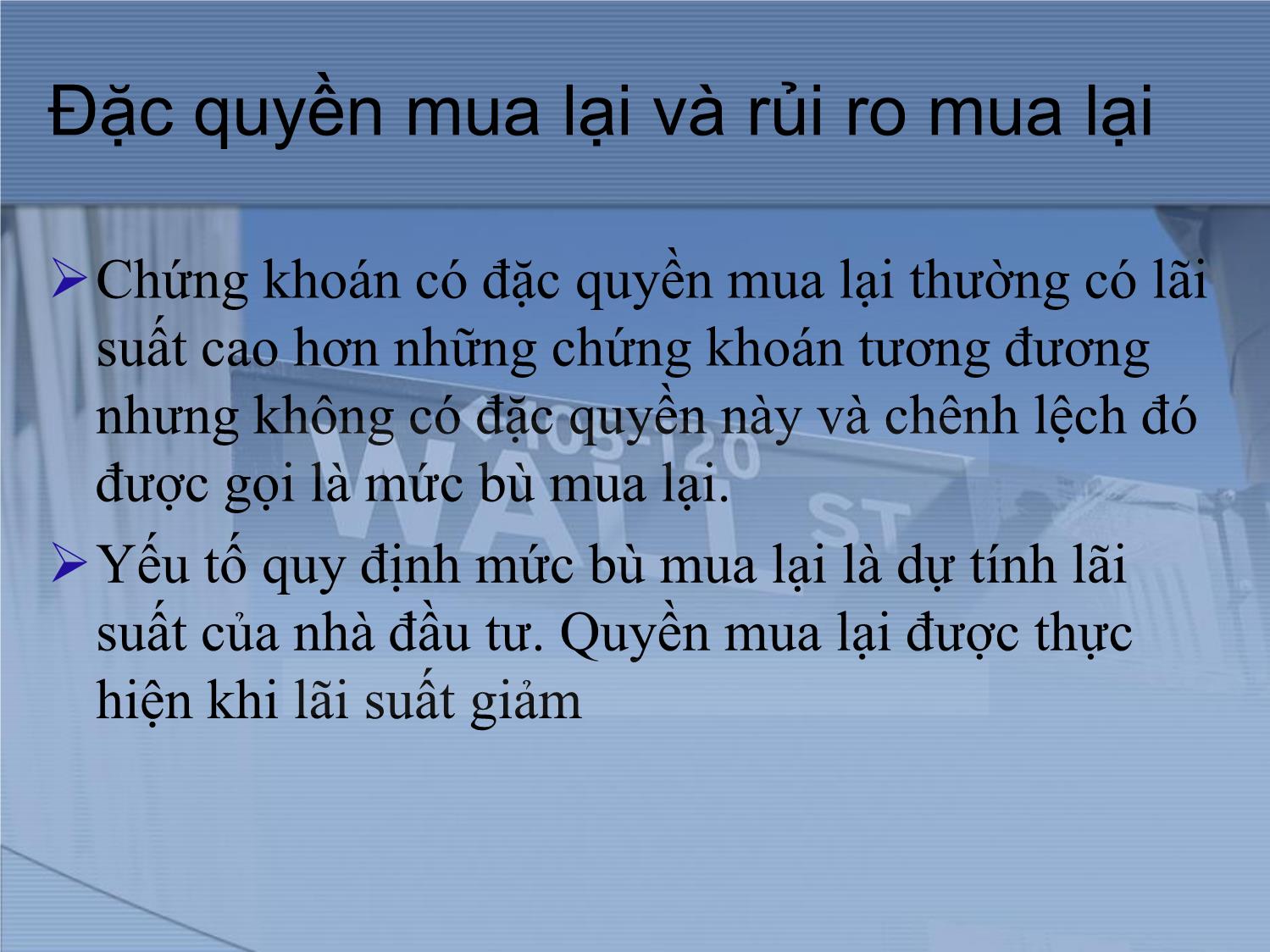 Bài giảng Thị trường tài chính và định chế tài chính - Chương 3: Cấu trúc của lãi suất trang 8