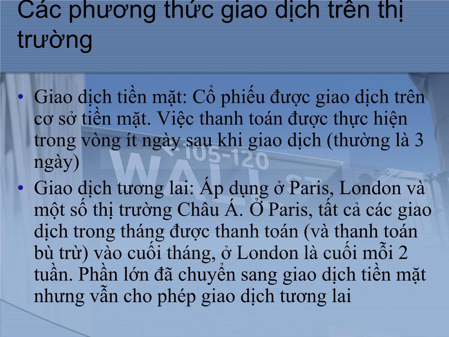 Bài giảng Thị trường tài chính và định chế tài chính - Chương 8: Thị trường và giao dịch cổ phiếu trang 5